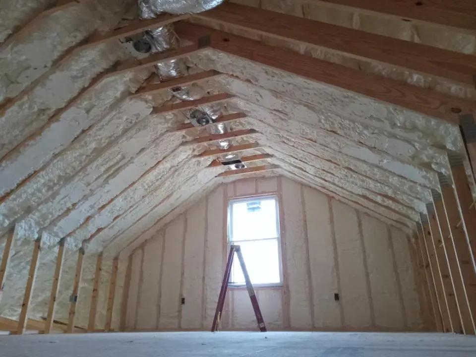 Spray foam roofing application for Crawl Space Insulation project in Emporia
